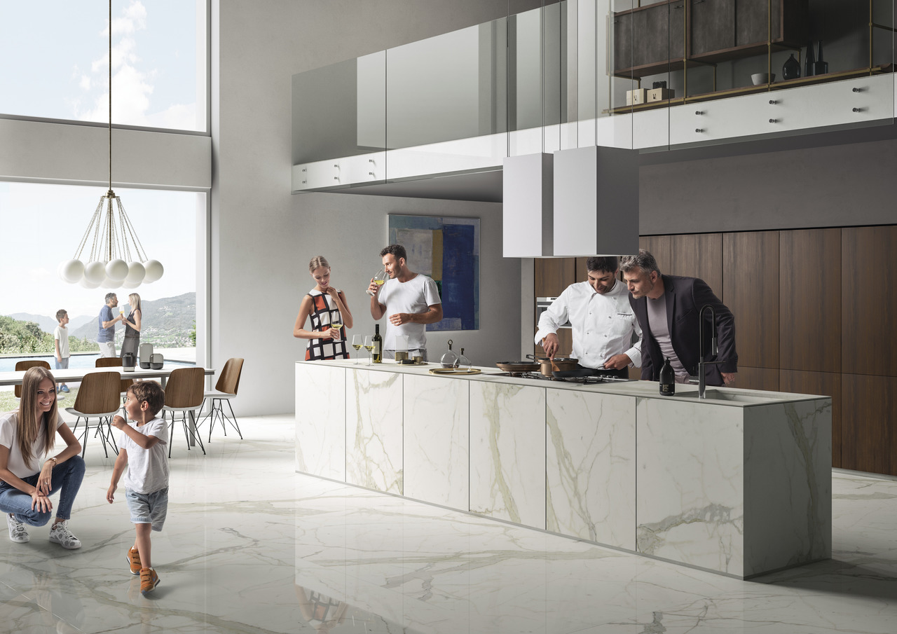 Sapienstone - Новости - коллекция рабочих поверхностей Calcatta